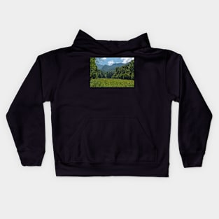 Deciduous forest in the summer Kids Hoodie